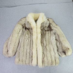 Vintage Saga Fox Real Fox Fur Luxury Coat Womens Medium Blue Fox Fur Glamour *